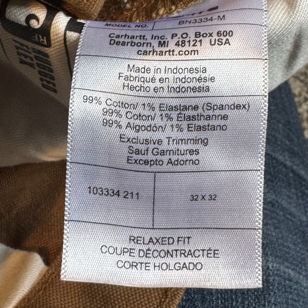 Carhartt Double Knee Work Pants Mens 32x32 Fits 30x30 Brown Relaxed 103334 211 - Picture 8 of 8